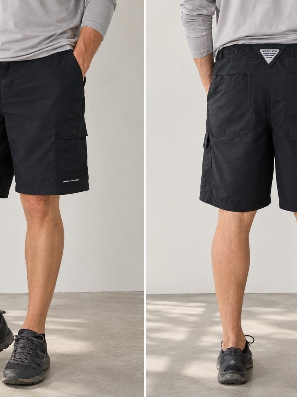 Columbia PFG Omni-Shade Fishing Shorts Mens 44 Black Cargo Performance Outdoor H